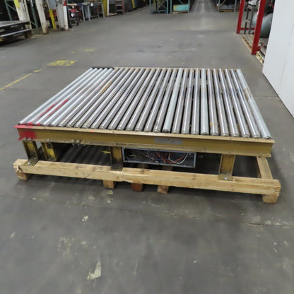 75-1/2" x 84" L Belt Driven Power Roller Pallet Conveyor 2.5"OD 20FPM (Need Belt