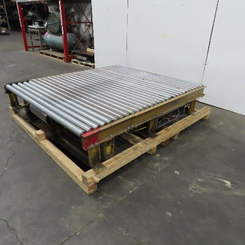 75-1/2" x 84" L Belt Driven Power Roller Pallet Conveyor 2.5"OD 20FPM (Need Belt