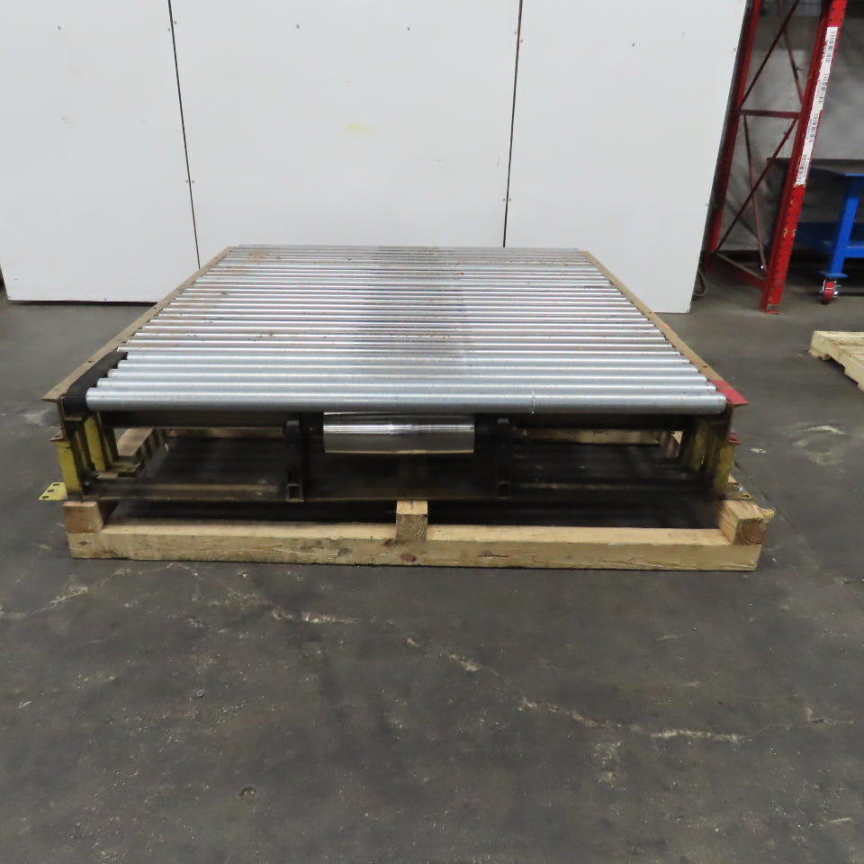 75-1/2" x 84" L Belt Driven Power Roller Pallet Conveyor 2.5"OD 20FPM (Need Belt