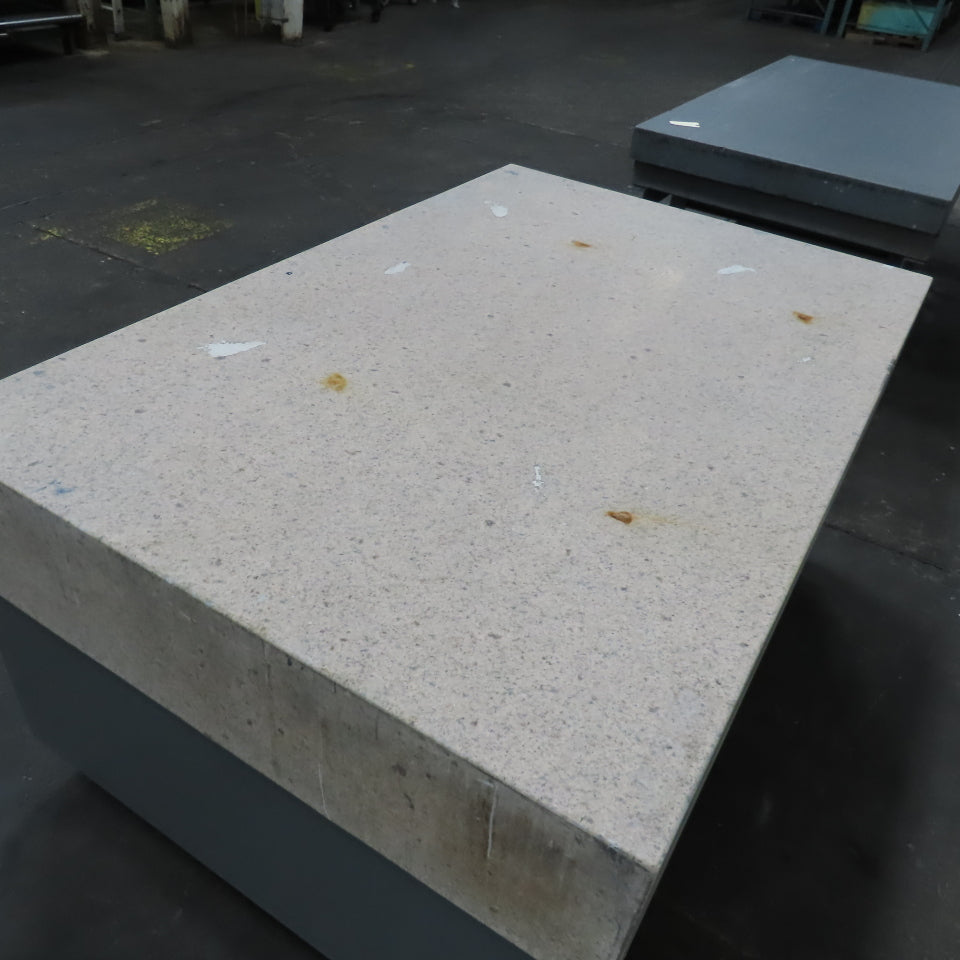 Starrett 72" x 48" x 12" Thick Crystal Pink Granite Surface Plate W/ Stand