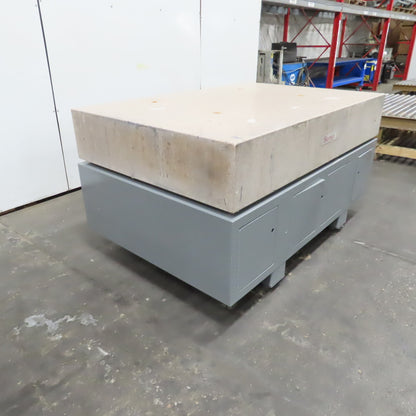 Starrett 72" x 48" x 12" Thick Crystal Pink Granite Surface Plate W/ Stand