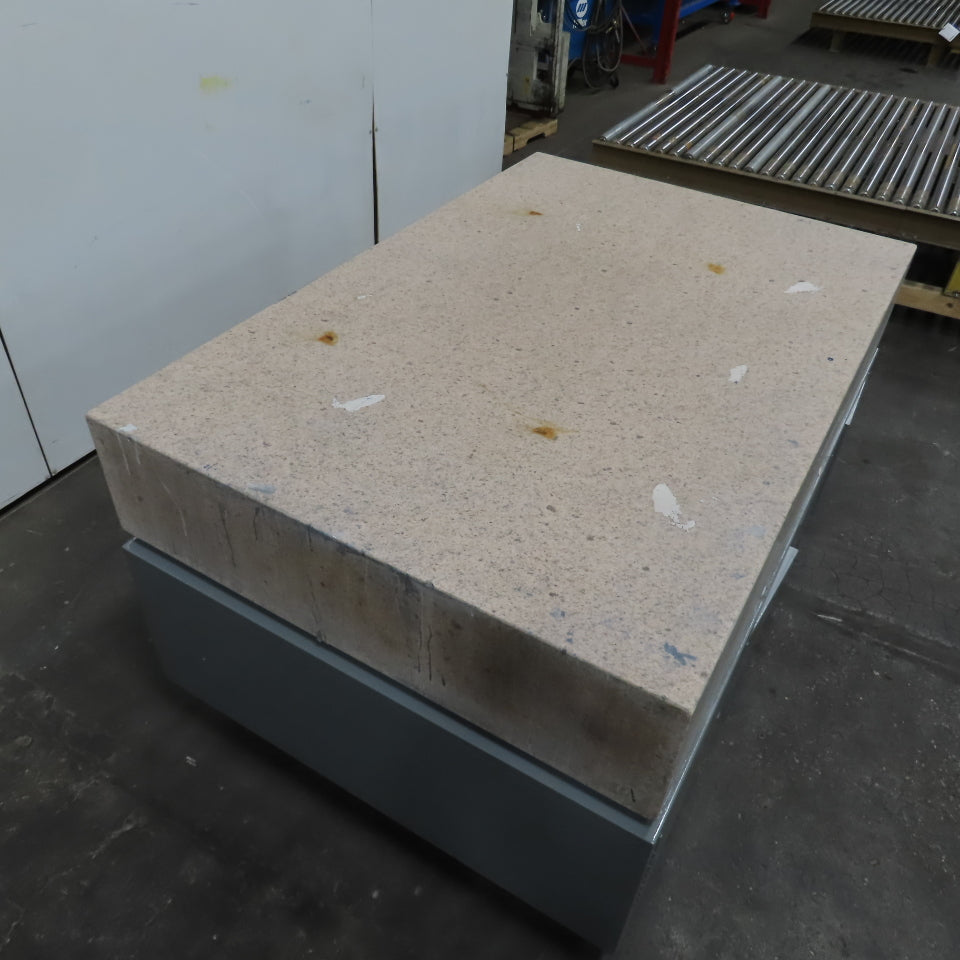 Starrett 72" x 48" x 12" Thick Crystal Pink Granite Surface Plate W/ Stand