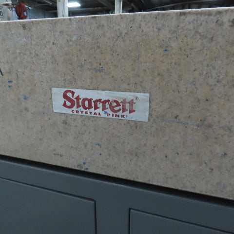Starrett 72" x 48" x 12" Thick Crystal Pink Granite Surface Plate W/ Stand