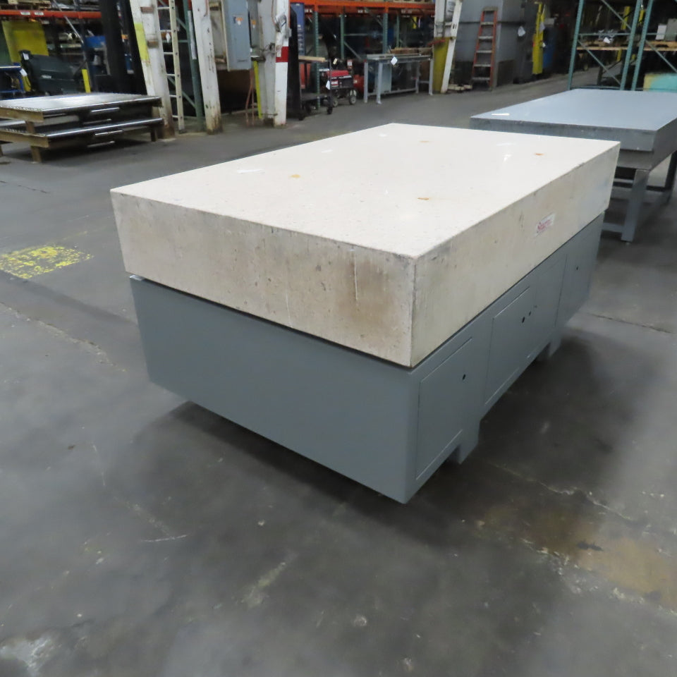 Starrett 72" x 48" x 12" Thick Crystal Pink Granite Surface Plate W/ Stand