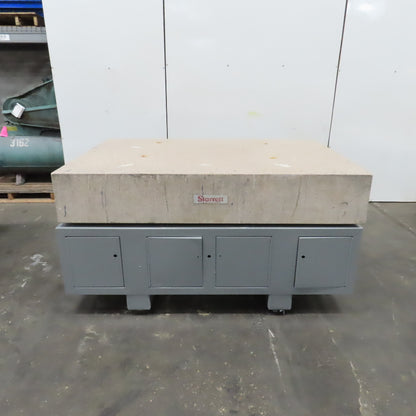 Starrett 72" x 48" x 12" Thick Crystal Pink Granite Surface Plate W/ Stand