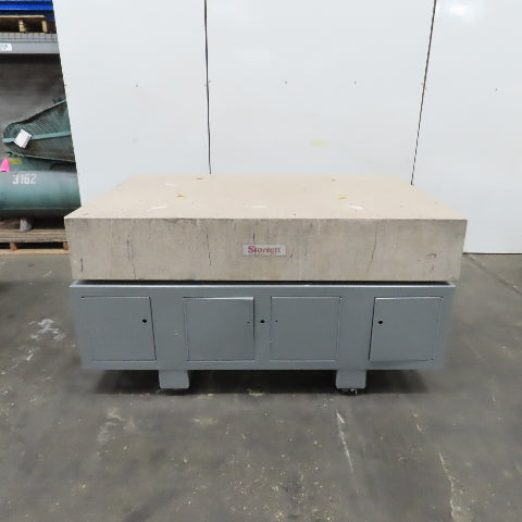 Starrett 72" x 48" x 12" Thick Crystal Pink Granite Surface Plate W/ Stand