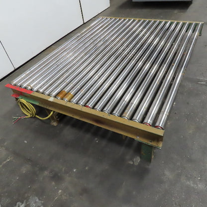 75.5" W x 60" Long Belt Driven Live Roller Conveyor 208-460V 18.5FPM Needs Belt