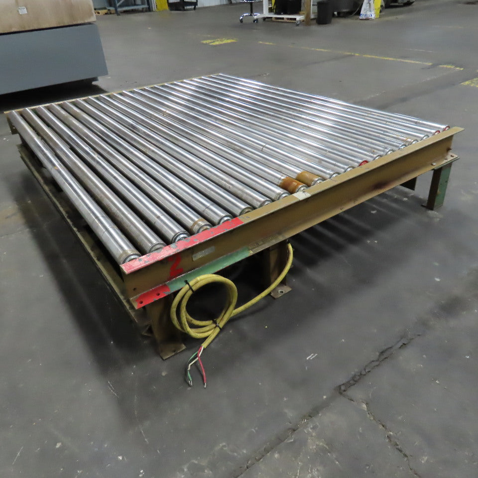 75.5" W x 60" Long Belt Driven Live Roller Conveyor 208-460V 18.5FPM Needs Belt