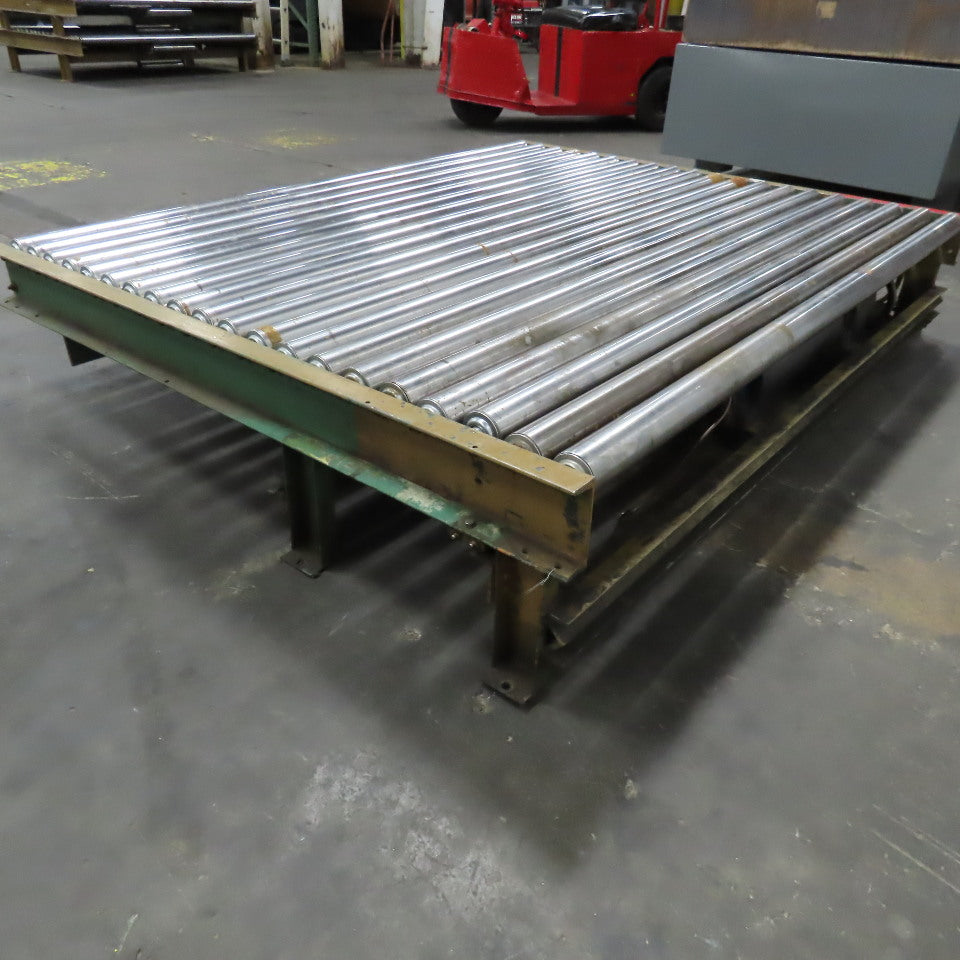 75.5" W x 60" Long Belt Driven Live Roller Conveyor 208-460V 18.5FPM Needs Belt