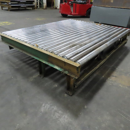 75.5" W x 60" Long Belt Driven Live Roller Conveyor 208-460V 18.5FPM Needs Belt