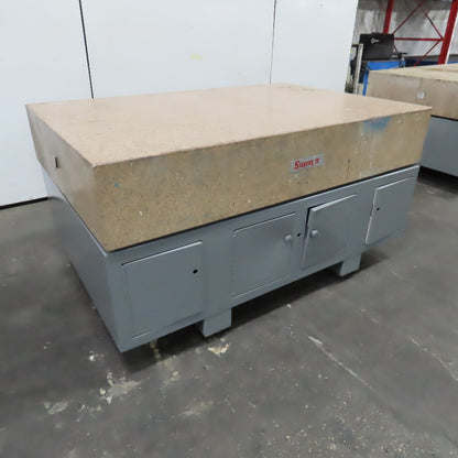 Starrett Grade AA Crystal Pink 72" x 48" x 12" Granite Surface Laboratory Plate