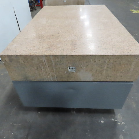 Starrett Grade AA Crystal Pink 72" x 48" x 12" Granite Surface Laboratory Plate