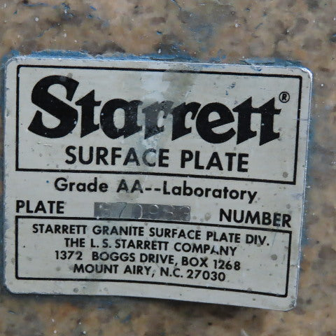 Starrett Grade AA Crystal Pink 72" x 48" x 12" Granite Surface Laboratory Plate
