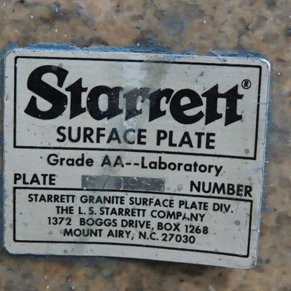 Starrett Grade AA Crystal Pink 72" x 48" x 12" Granite Surface Laboratory Plate