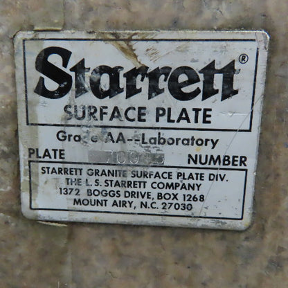 Starrett Grade AA Crystal Pink 72" x 48" x 12" Granite Surface Laboratory Plate