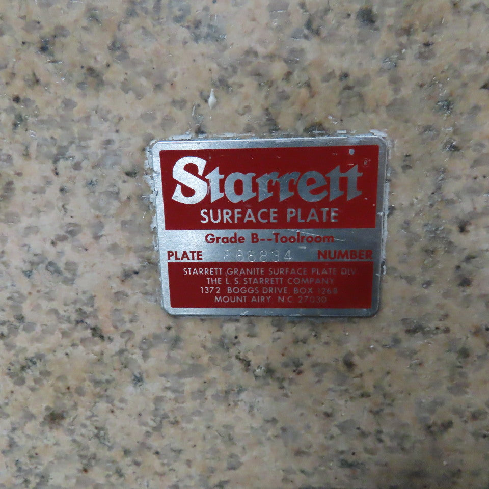 Starrett Grade B Toolroom 108" x 60"' Granite Surface Plate On Storage Base