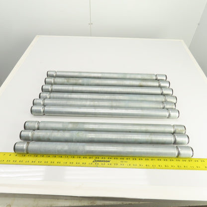 Interroll 1700 1.9" OD Galvanized Conveyor Roller 2-Groove 29" BF Lot Of 9