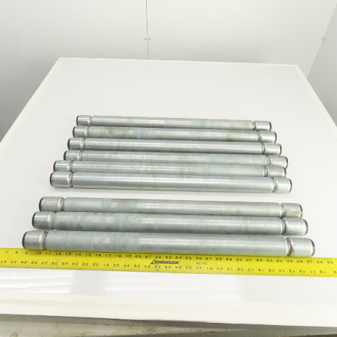 Interroll 1700 1.9" OD Galvanized Conveyor Roller 2-Groove 29" BF Lot Of 9