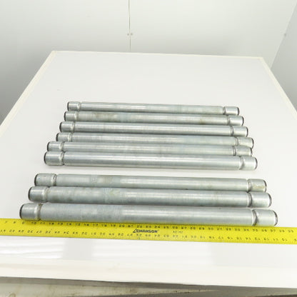 Interroll 1700 1.9" OD Galvanized Conveyor Roller 2-Groove 29" BF Lot Of 9
