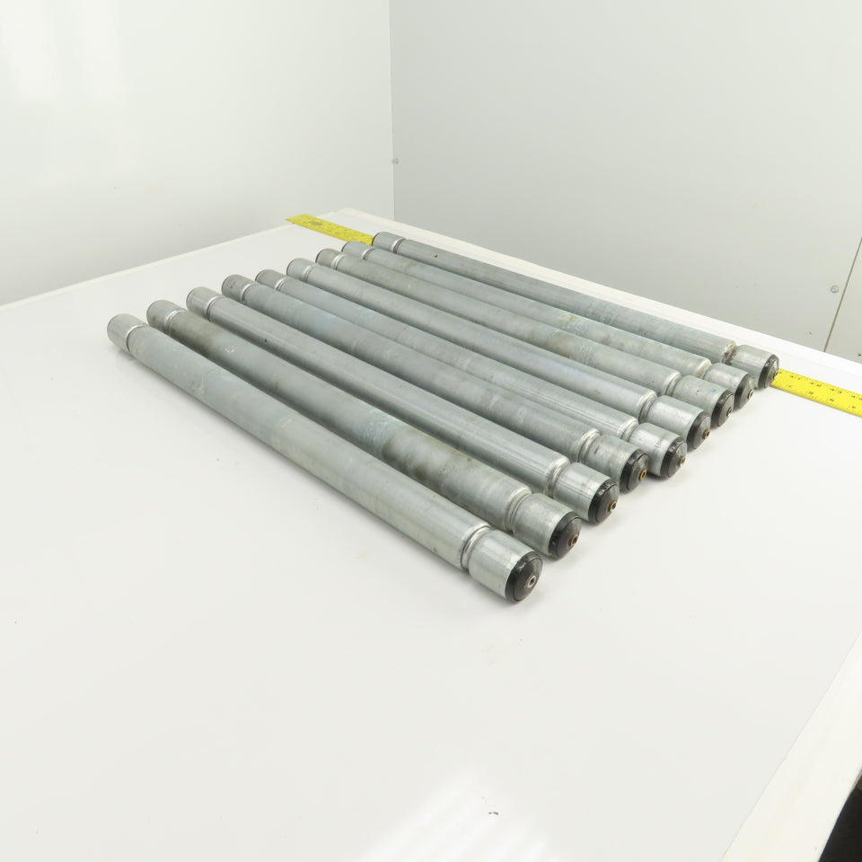 Interroll 1700 1.9" OD Galvanized Conveyor Roller 2-Groove 29" BF Lot Of 9