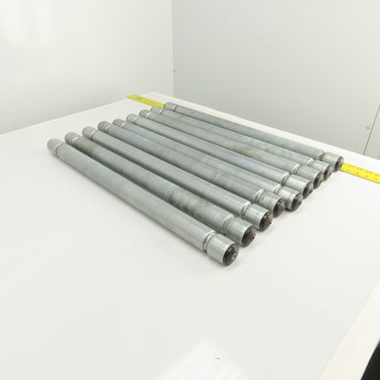 Interroll 1700 1.9" OD Galvanized Conveyor Roller 2-Groove 29" BF Lot Of 9