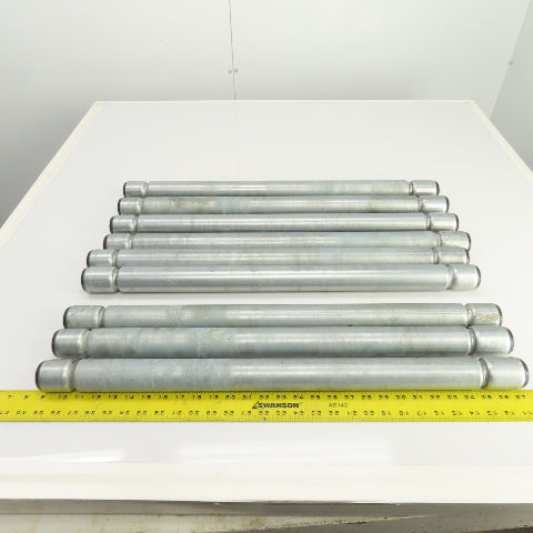 Interroll 1700 1.9" OD Galvanized Conveyor Roller 2-Groove 29" BF Lot Of 9