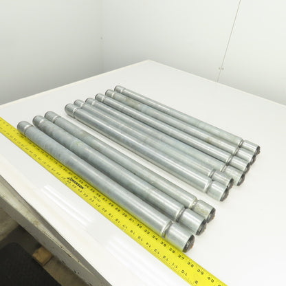 Interroll 1700 1.9" OD Galvanized Conveyor Roller 2-Groove 29" BF Lot Of 9