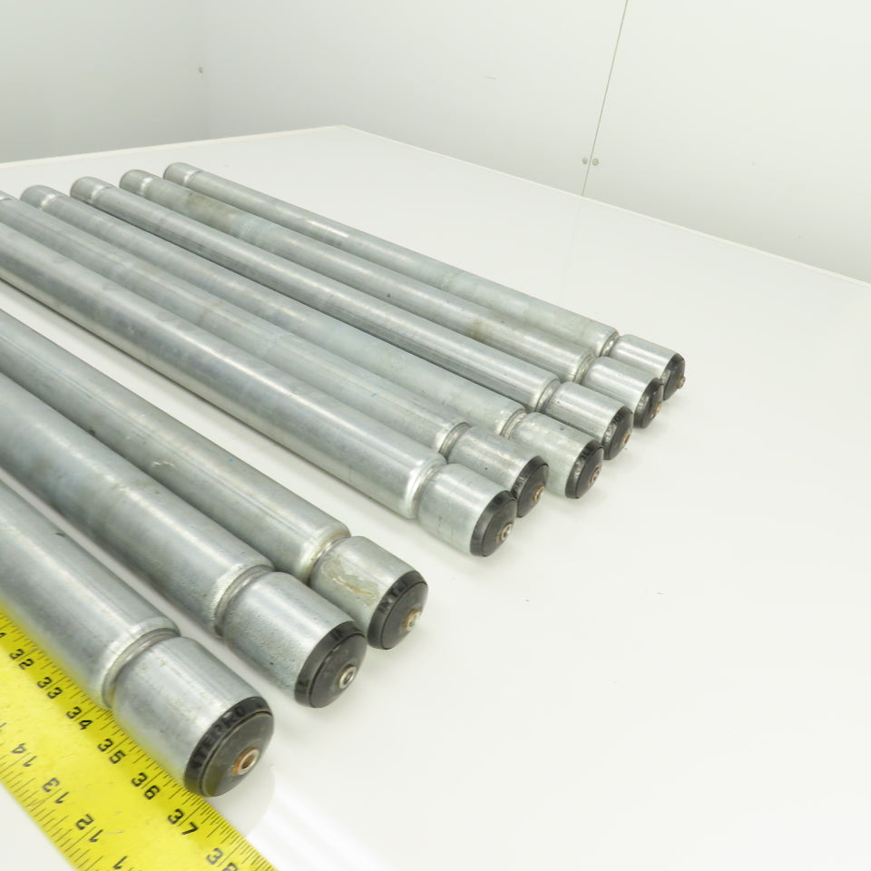 Interroll 1700 1.9" OD Galvanized Conveyor Roller 2-Groove 29" BF Lot Of 9