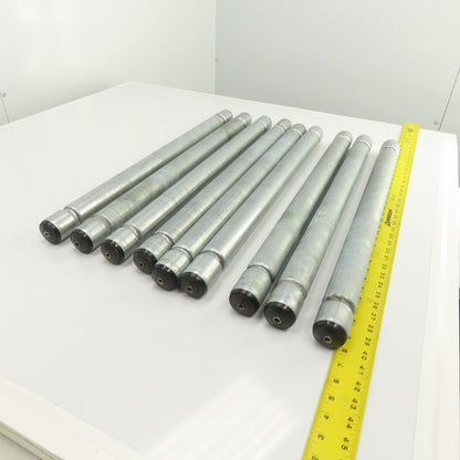 Interroll 1700 1.9" OD Galvanized Conveyor Roller 2-Groove 29" BF Lot Of 9