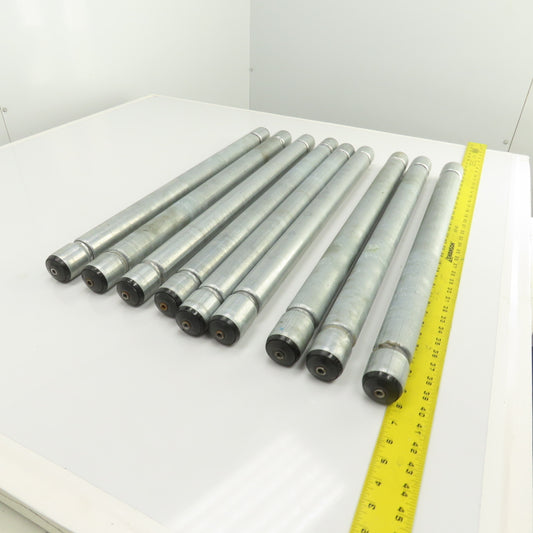 Interroll 1700 1.9" OD Galvanized Conveyor Roller 2-Groove 29" BF Lot Of 9