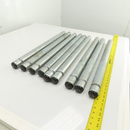Interroll 1700 1.9" OD Galvanized Conveyor Roller 2-Groove 29" BF Lot Of 9