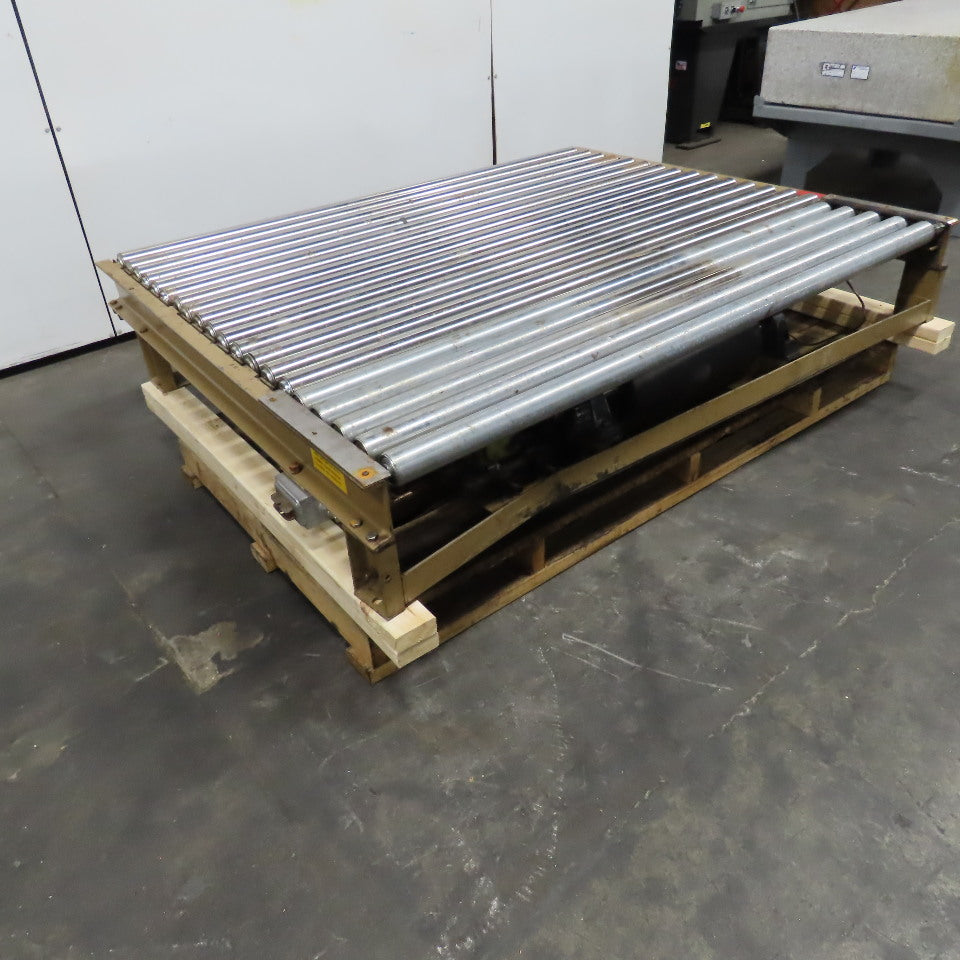 75.5" W x 60" Long Belt Driven Live Roller Conveyor 208-460V 18.5FPM Needs Belt