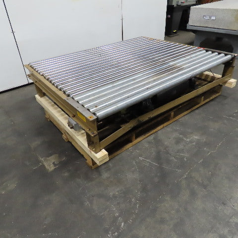 75.5" W x 60" Long Belt Driven Live Roller Conveyor 208-460V 18.5FPM Needs Belt