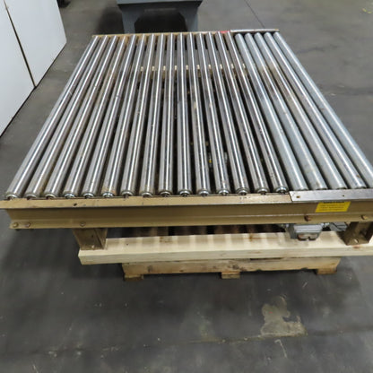 75.5" W x 60" Long Belt Driven Live Roller Conveyor 208-460V 18.5FPM Needs Belt