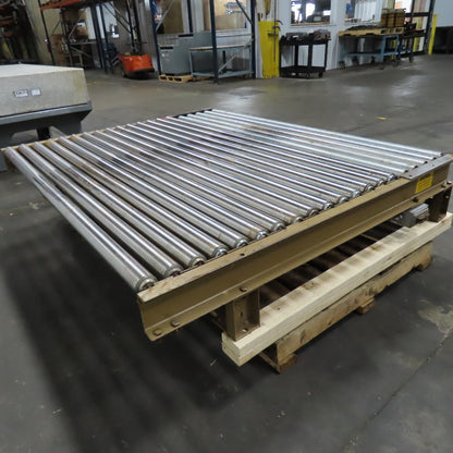 75.5" W x 60" Long Belt Driven Live Roller Conveyor 208-460V 18.5FPM Needs Belt