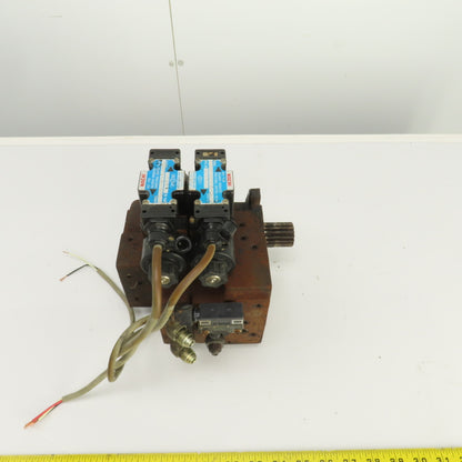 Nachi PI-0B-87-2TSLL1-1486A Hydraulic Index Motor W/ 2 Solenoid Valves