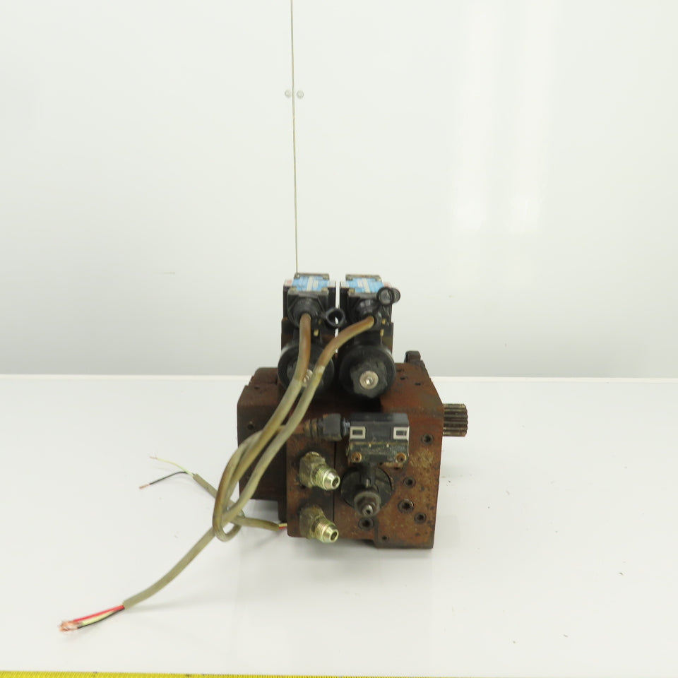 Nachi PI-0B-87-2TSLL1-1486A Hydraulic Index Motor W/ 2 Solenoid Valves