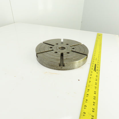12-1/2" OD Lathe Mill Chuck Round Face Back Plate 7/16" 6-Pin W/ 1" T-Slots