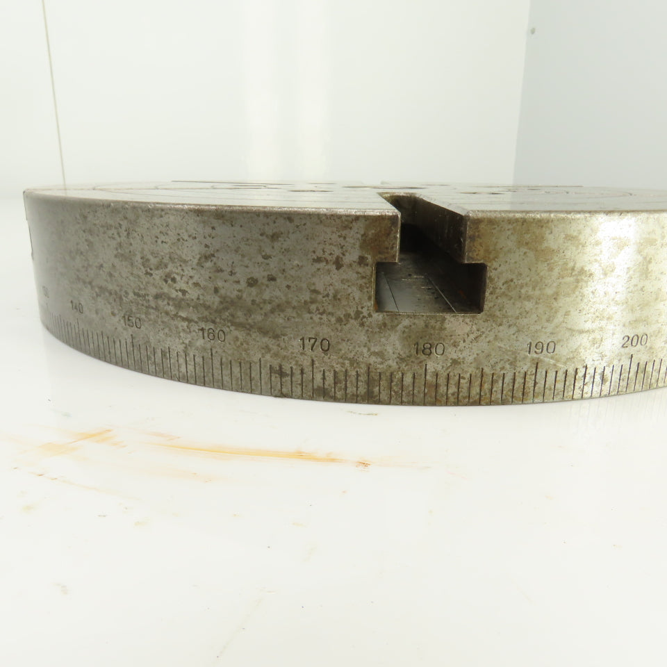 12-1/2" OD Lathe Mill Chuck Round Face Back Plate 7/16" 6-Pin W/ 1" T-Slots
