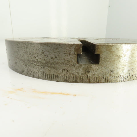 12-1/2" OD Lathe Mill Chuck Round Face Back Plate 7/16" 6-Pin W/ 1" T-Slots