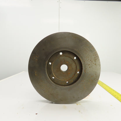 12-1/2" OD Lathe Mill Chuck Round Face Back Plate 7/16" 6-Pin W/ 1" T-Slots