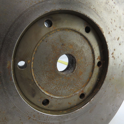 12-1/2" OD Lathe Mill Chuck Round Face Back Plate 7/16" 6-Pin W/ 1" T-Slots