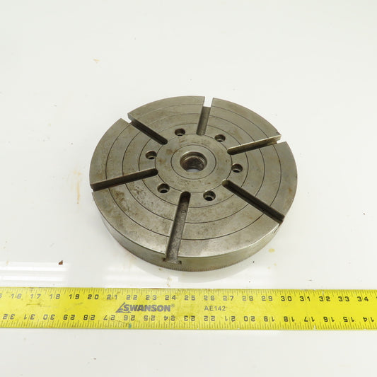 12-1/2" OD Lathe Mill Chuck Round Face Back Plate 7/16" 6-Pin W/ 1" T-Slots