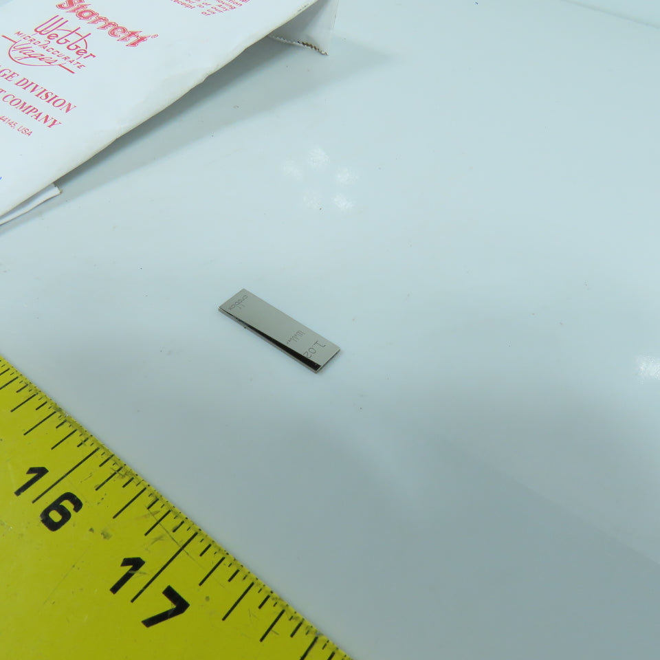 Starrett Webber Croblox Rectangular Gage Block 1.02 Metric