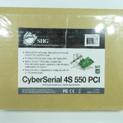 Siig CyberSerial 4S 550 PCI PCI Board With 4 16550 Serial Ports (Sealed)