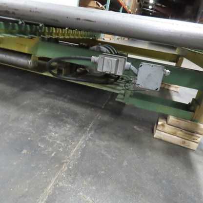 82" BF x 60" OAL Power Roller Conveyor 230/460V 3Ph 17.5FPM Needs Belt
