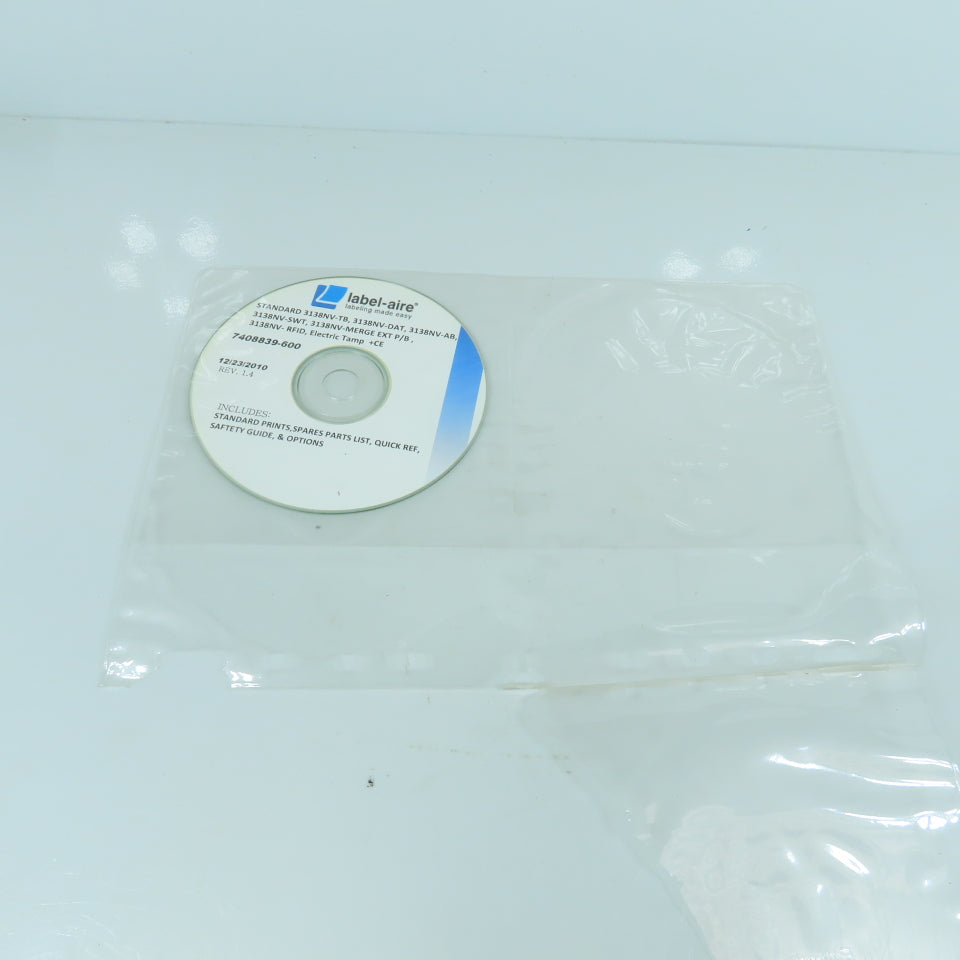 Label-aire 7408839-600 Rev 1.4 Standard 3138NV Prints, Parts List, (DVD)