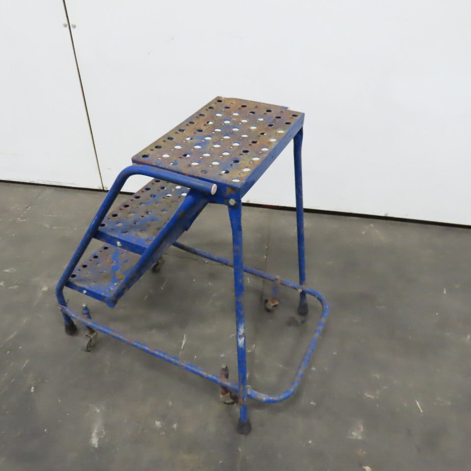 3 Step Industrial Rolling Step Ladder 29" Tall Self Locking