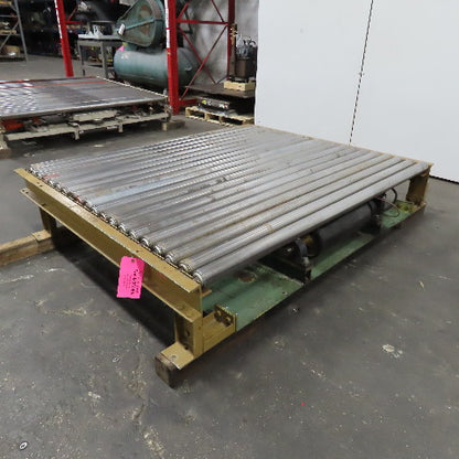 70" x 60" Powered Roller Conveyor 230/460V 3Ph 18FPM Needs Belt