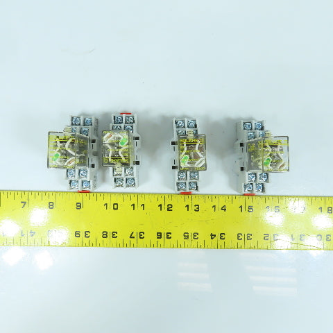 Square D RS42M1P14V20 8501 120V Plug-In Relay & Base 8501NR42 10A-300V Lot Of 4